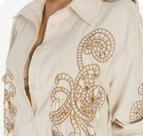 120325 Chanty Long Sleeve Embroidered Top