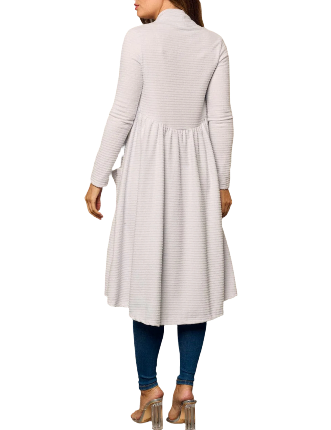 061024 - Tyra Open Front Pockets Long Sleeve Cardigan