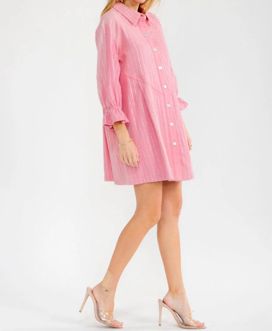 050126 - Sabrina Rhinestone-embellished Cotton Denim Mini Dress