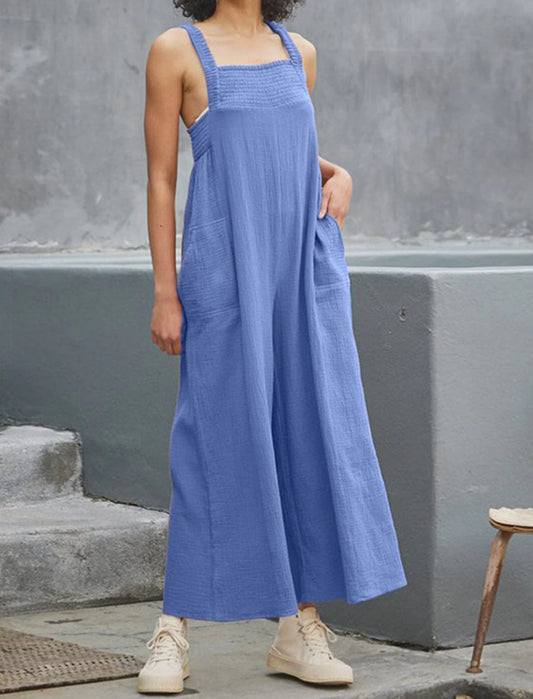111325 Andrea Sleeveless Wide-Leg Jumpsuit