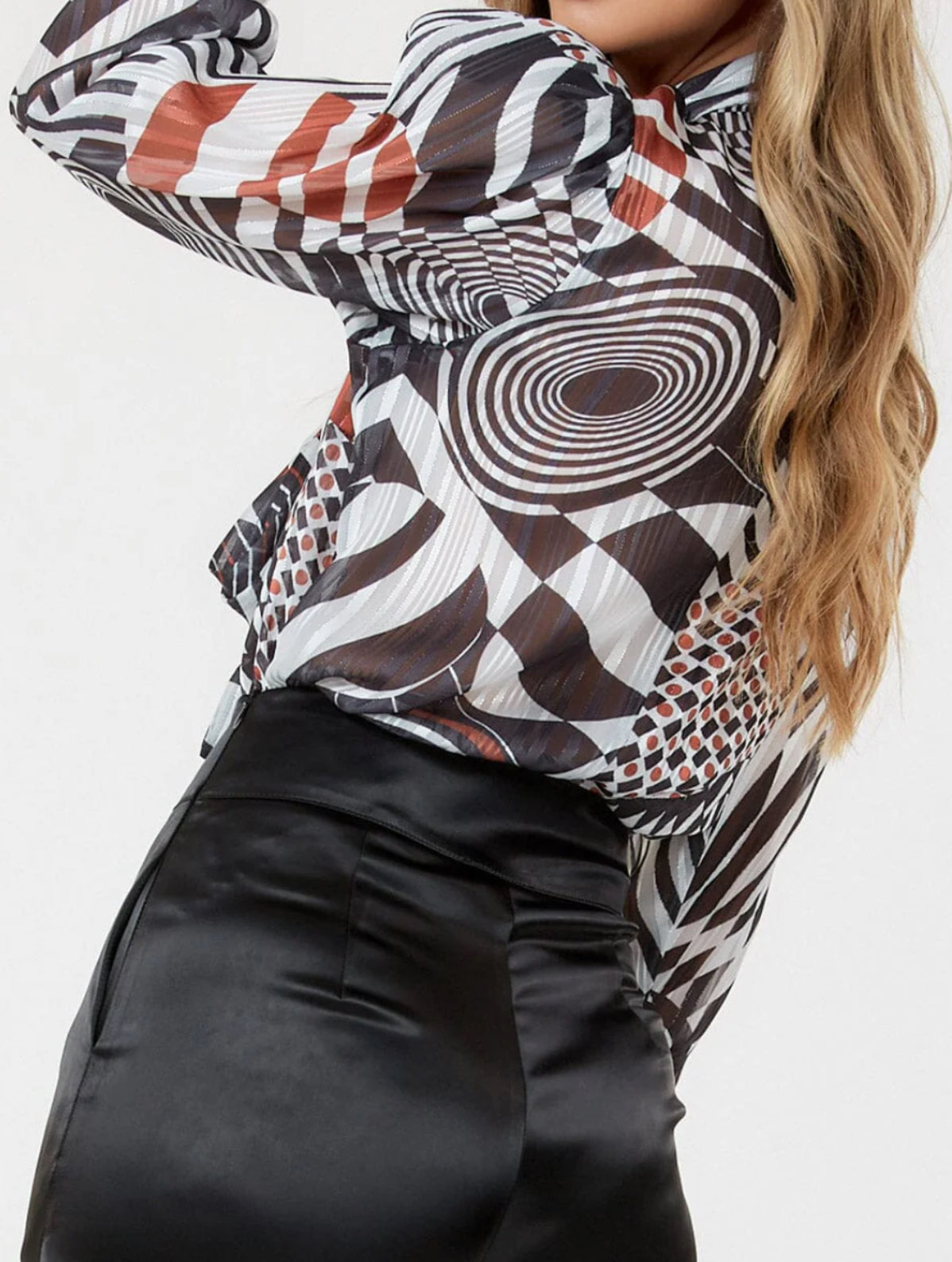 020125 Linore Multi-print Long Sleeve Blouse Top