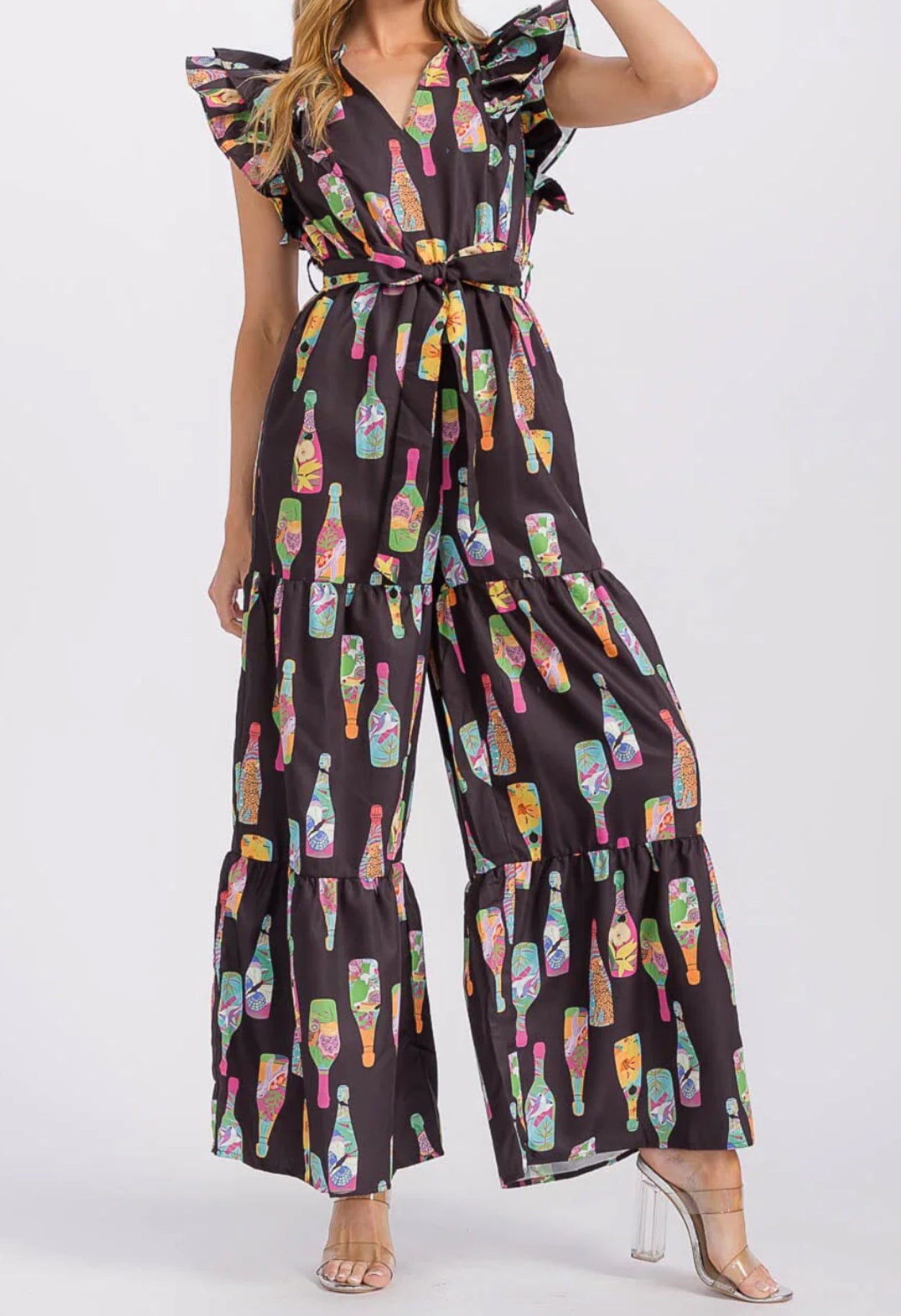 061325 - Chelsey Ruffle Sleeves Jumpsuit