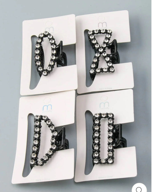 041424 - Irene Assorted Shapes Rhinestones Claw Hair Clip