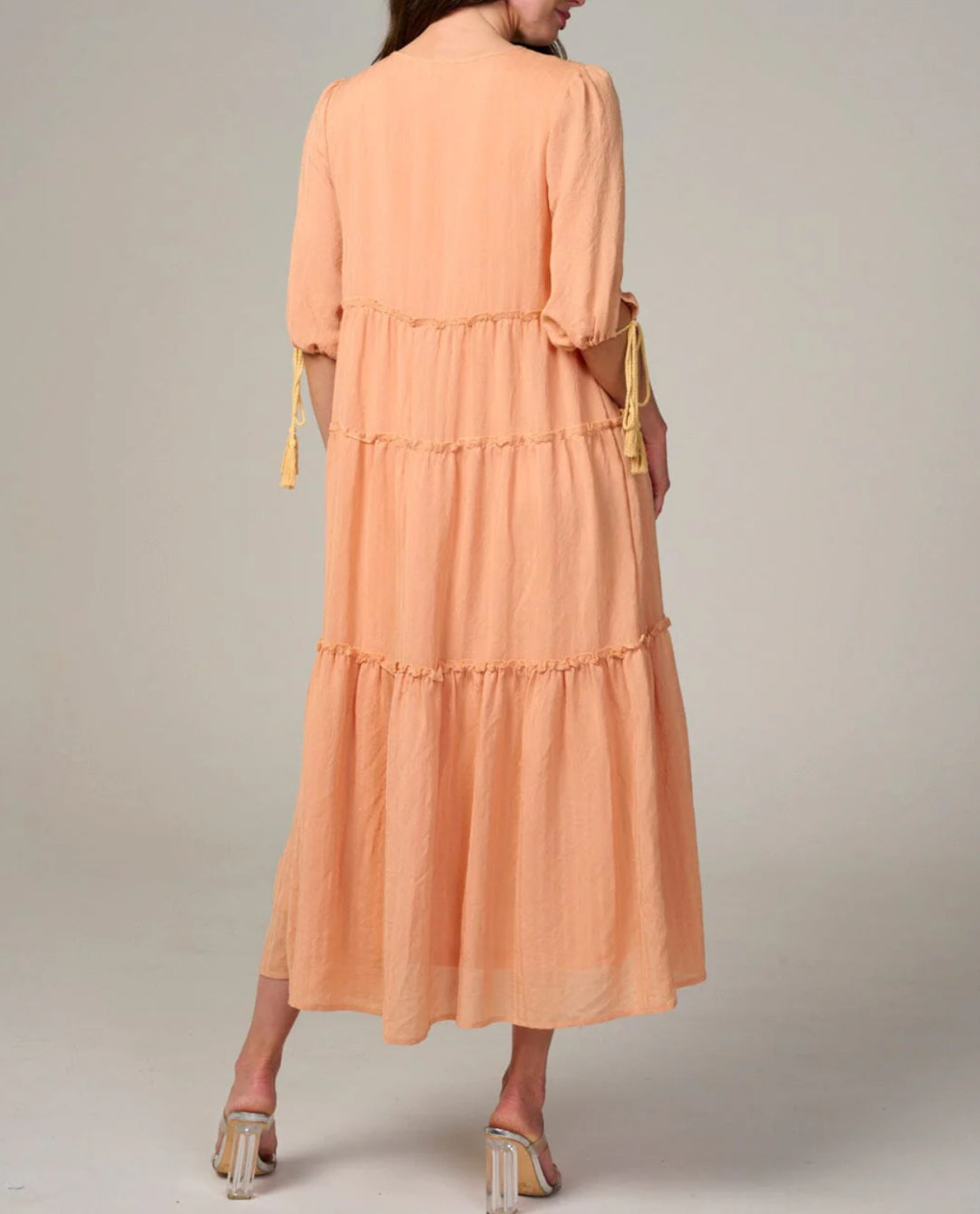 060925 - Tyra V-neckline Tiered Maxi Dress