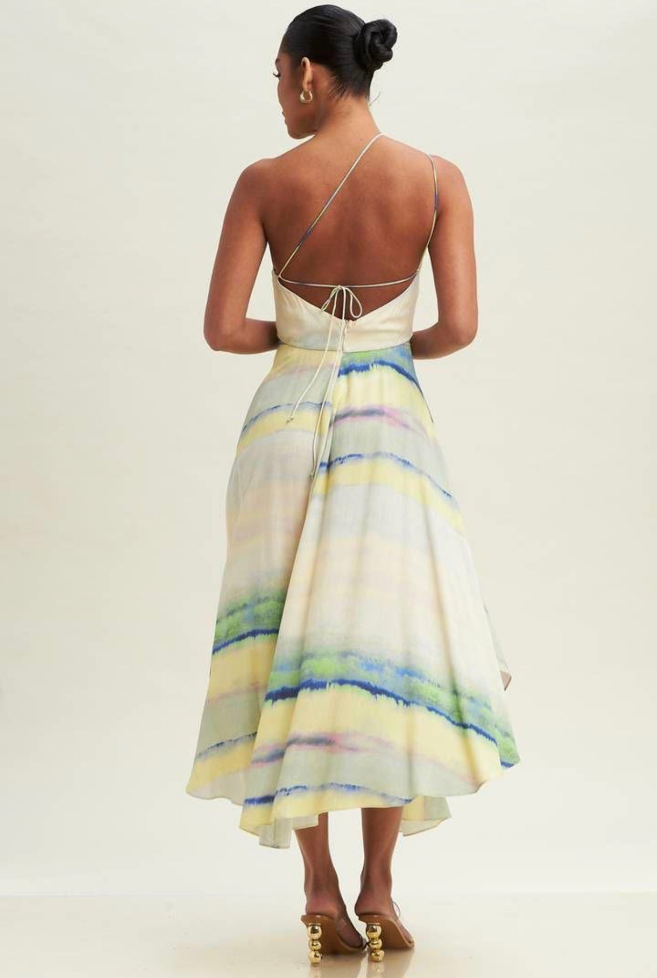 8133 One Shoulder Midi Dress