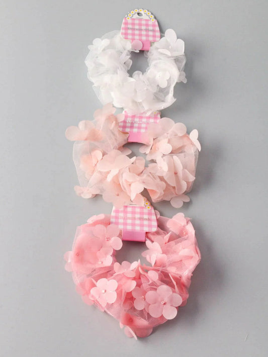 041724 - Assorted Colors Flower Scrunchies