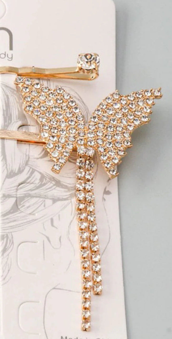 041624 - Ira Gold Butterfly Barrette Hair Clip