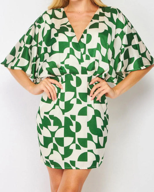 060125 Annie Surplice Short Sleeve Dress