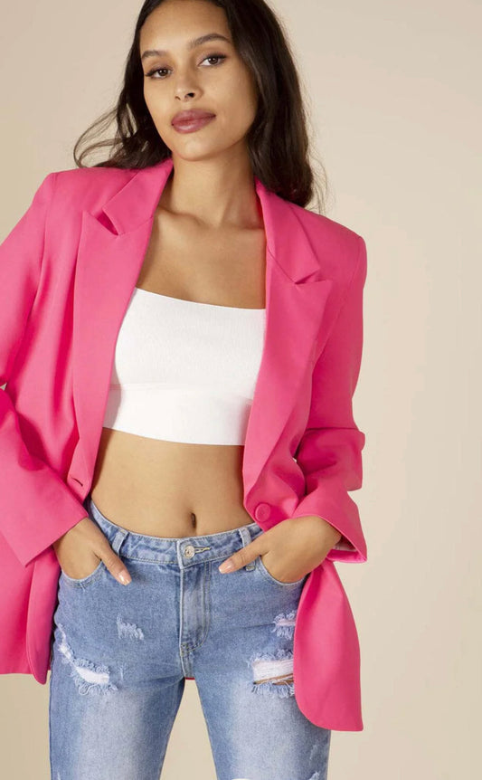 7313 Long Sleeve One-button Blazer