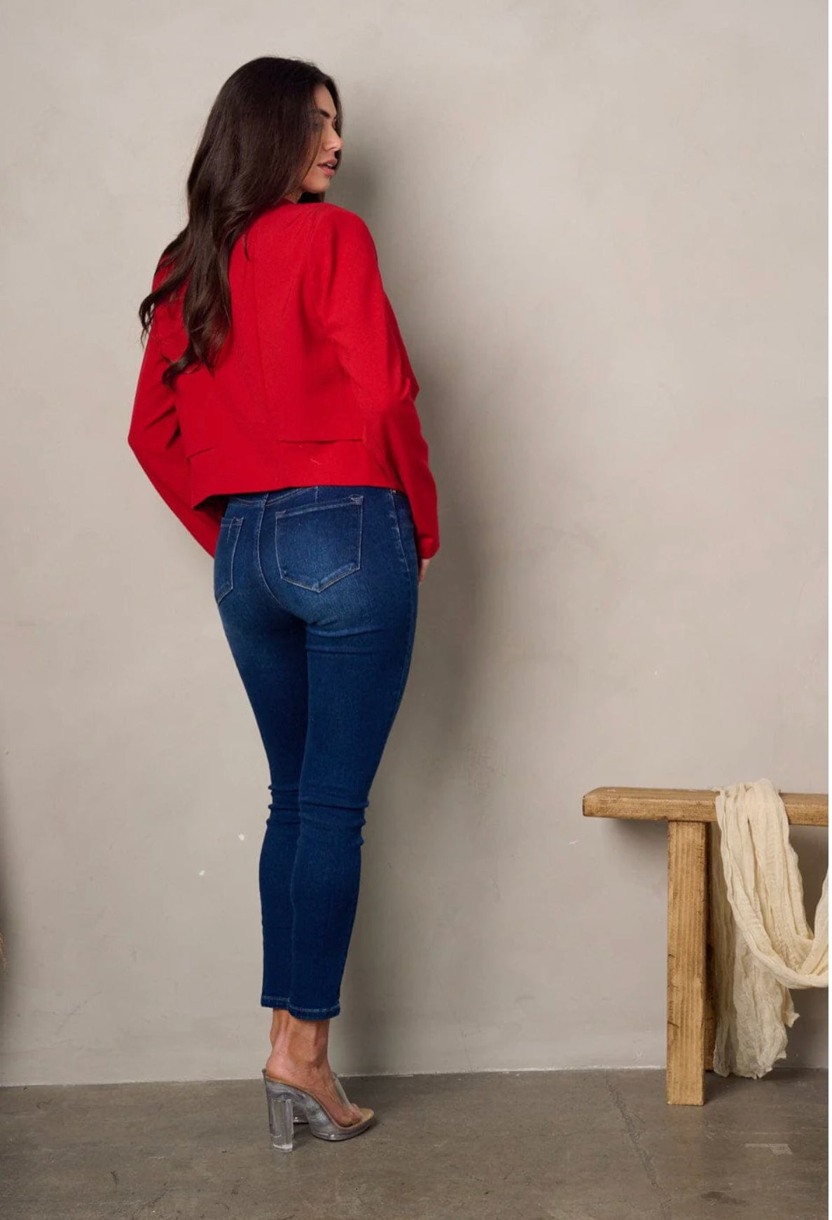 7333 Long Sleeve Open Front Blazer