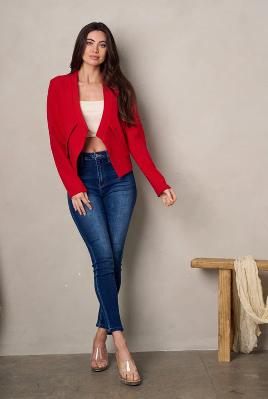 7333 Long Sleeve Open Front Blazer