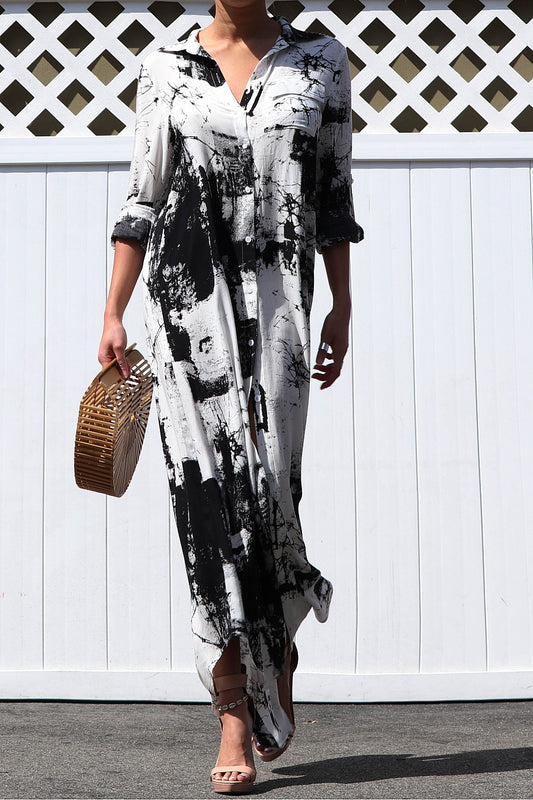 Button Down Woven Shirt Dress