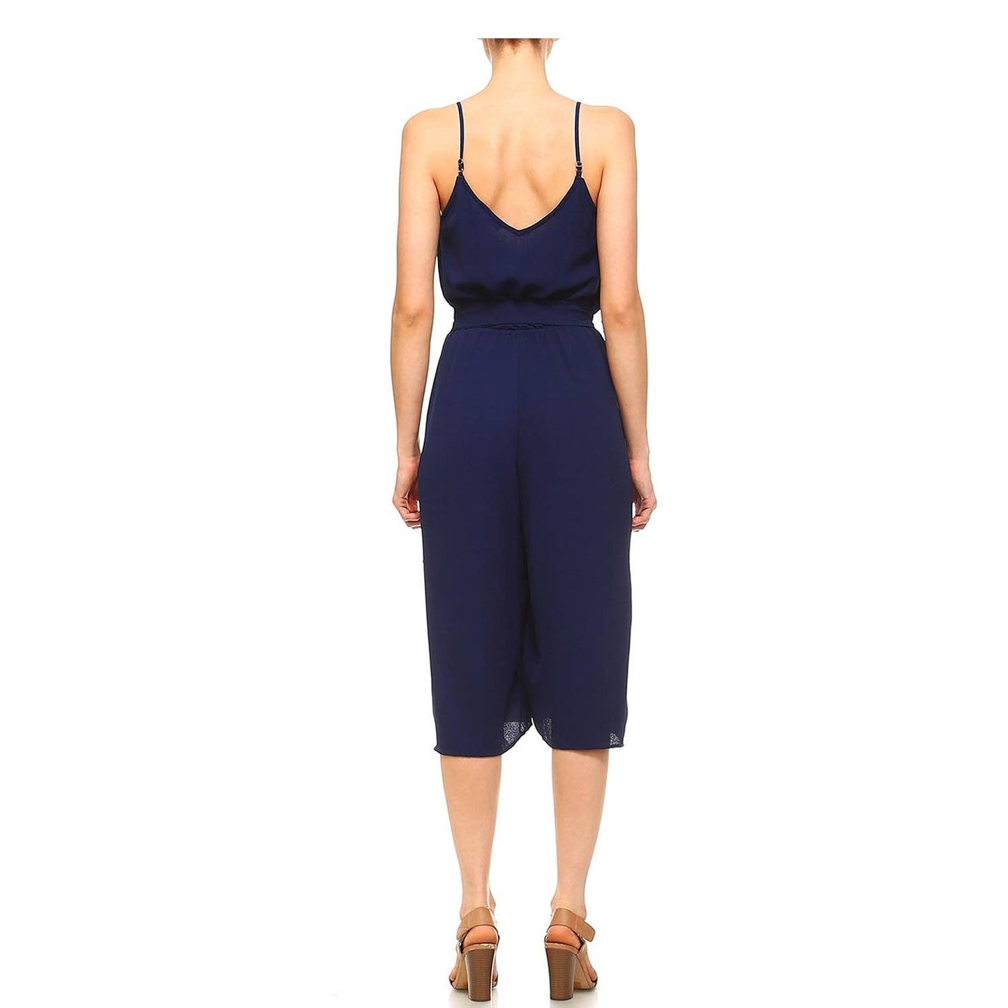 041226 - Tessa Adjustable Spaghetti Strap Jumpsuit with belt