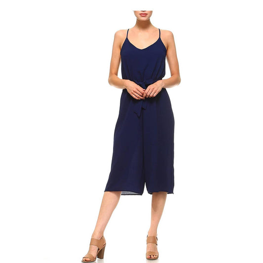 041226 - Tessa Adjustable Spaghetti Strap Jumpsuit with belt