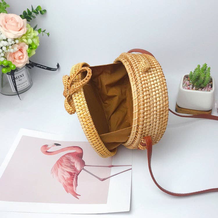 Women's Medium Straw Solid Color Bag