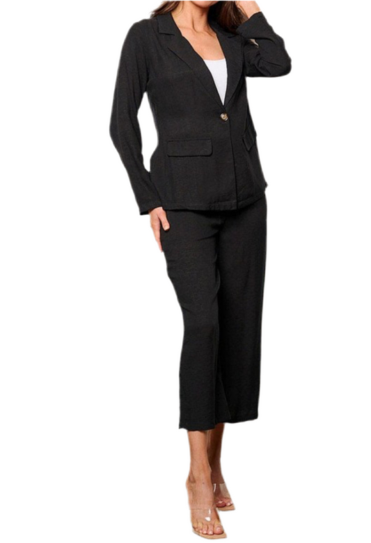 111224-Marci Long Sleeve Blazer & Elastic Waist Pants