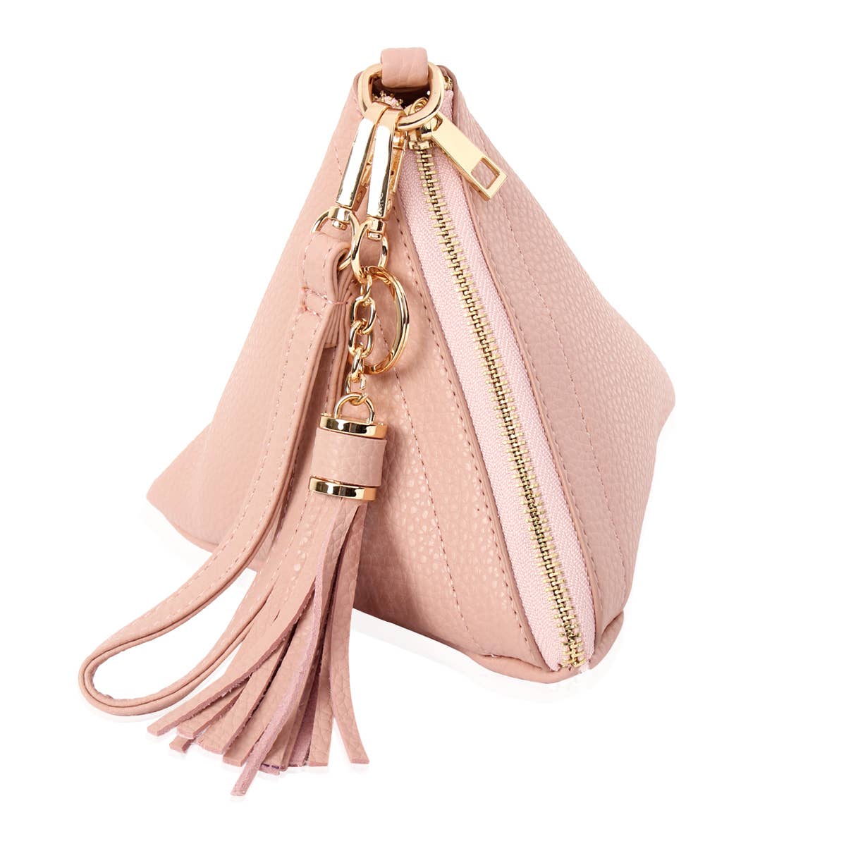041526 - Stacy Triangle Bag Clutch Vegan Leather Pouch