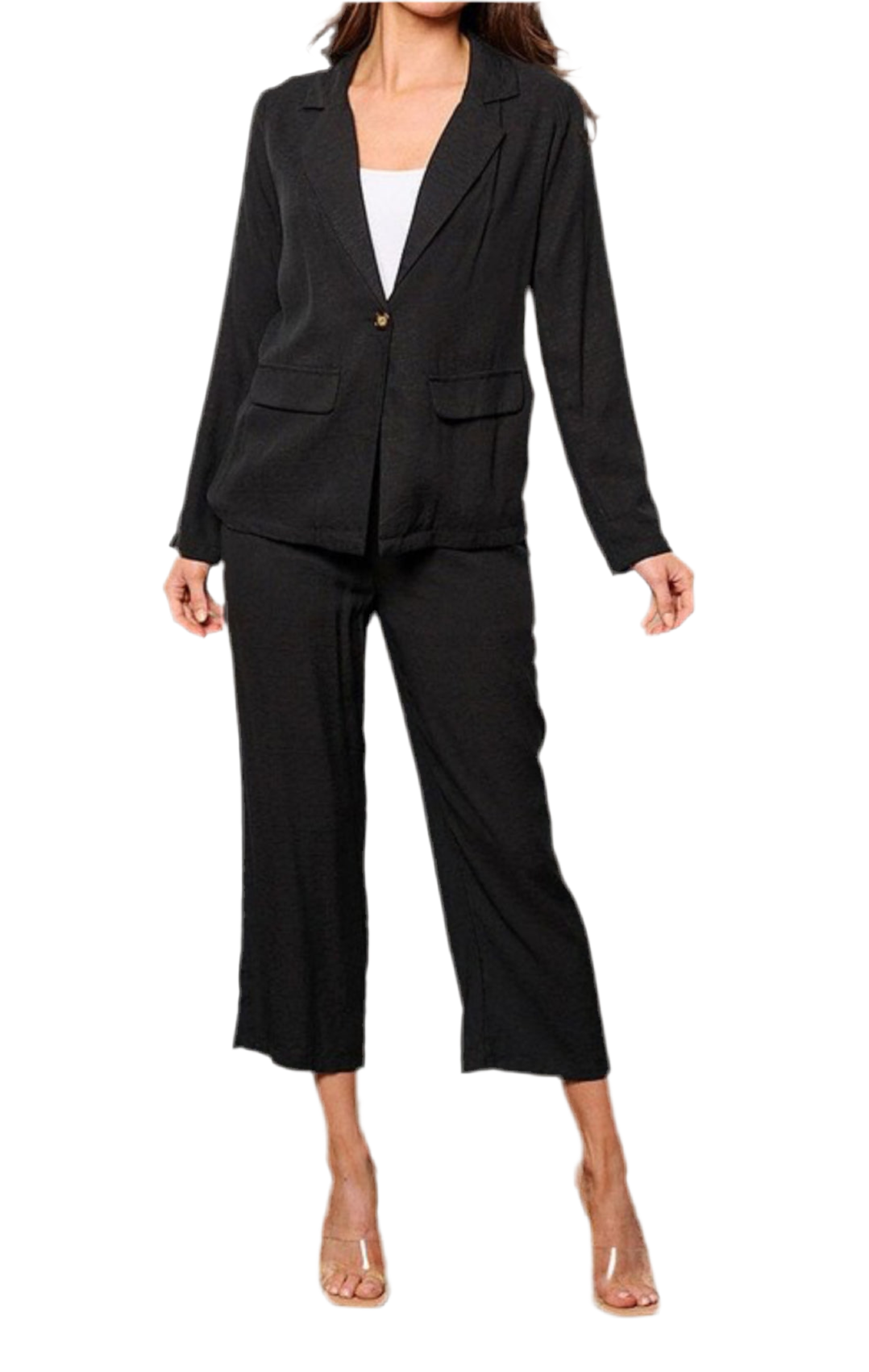 111224-Marci Long Sleeve Blazer & Elastic Waist Pants