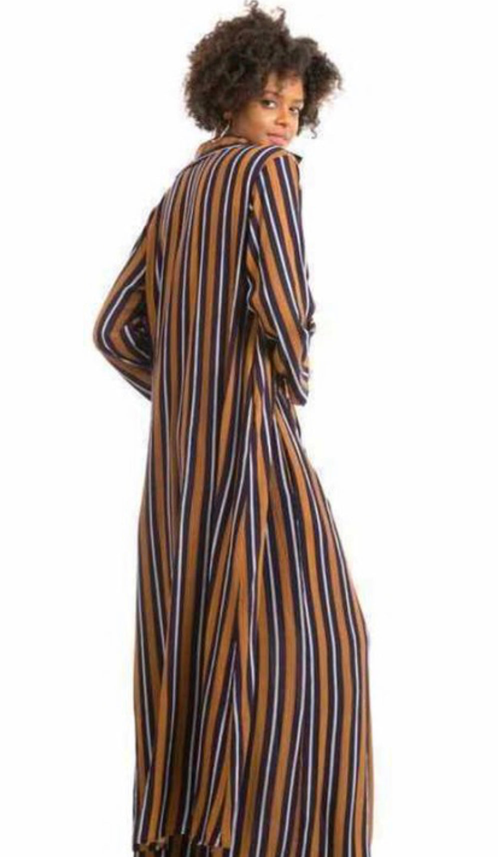 111323 - Pinstriped Button Down Maxi Dress