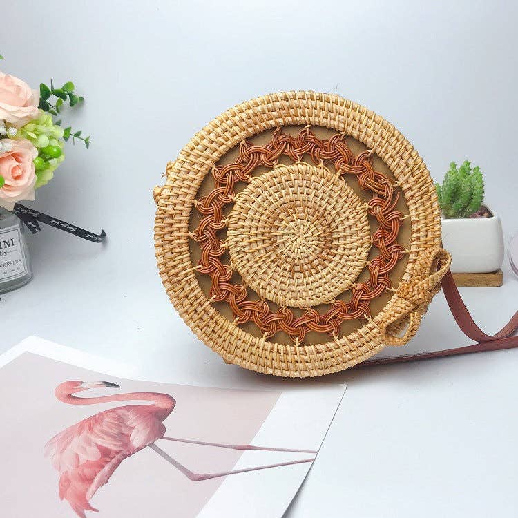 Women's Medium Straw Solid Color Bag