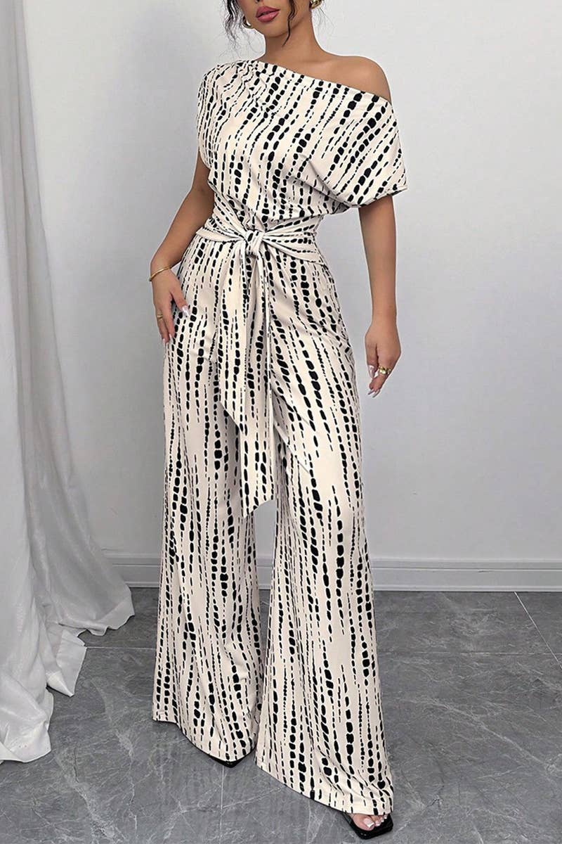 041626 - Kenya Summer Off-Shoulder Strappy Wide-Leg Jumpsuit