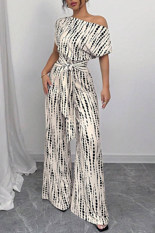 041626 - Kenya Summer Off-Shoulder Strappy Wide-Leg Jumpsuit