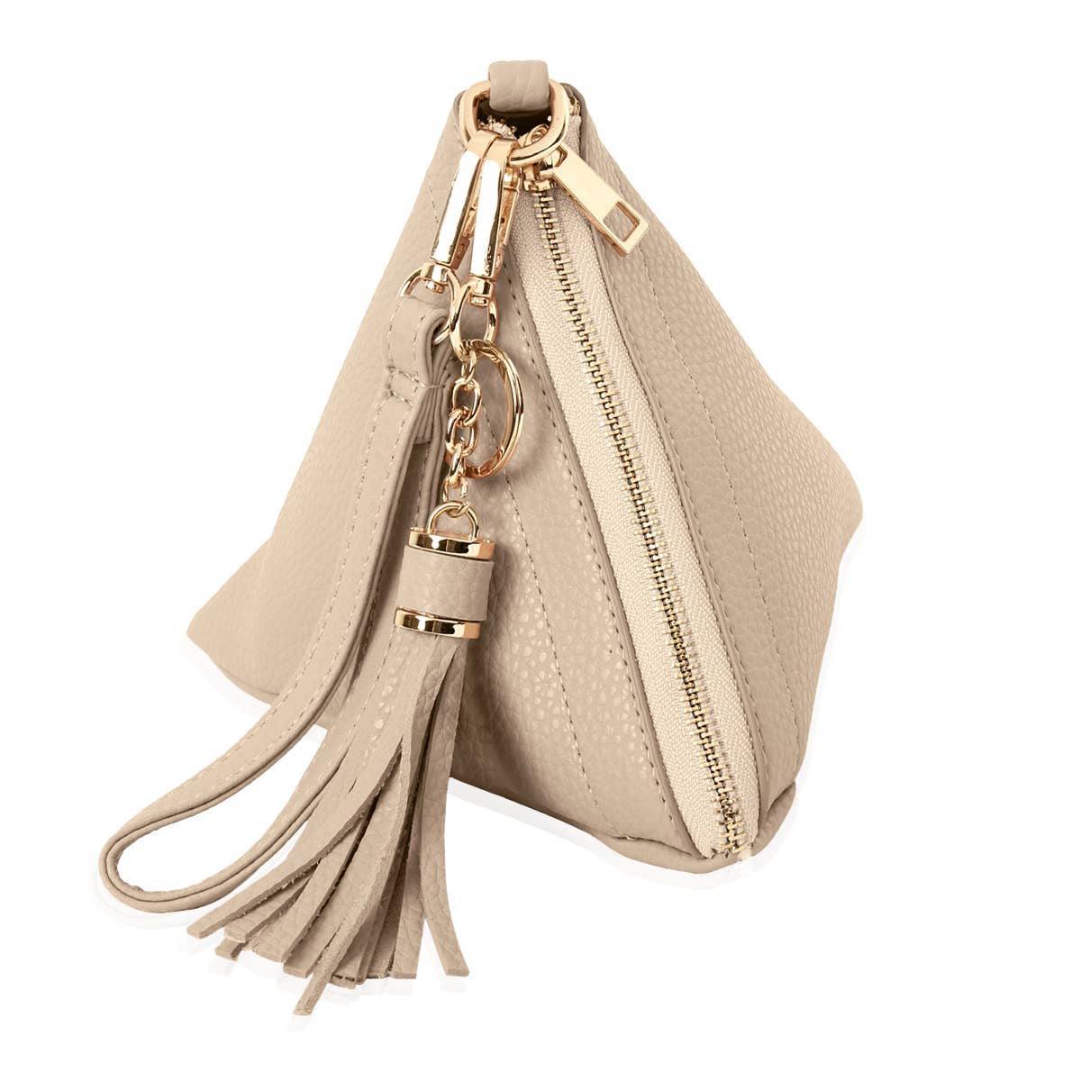 041526 - Stacy Triangle Bag Clutch Vegan Leather Pouch