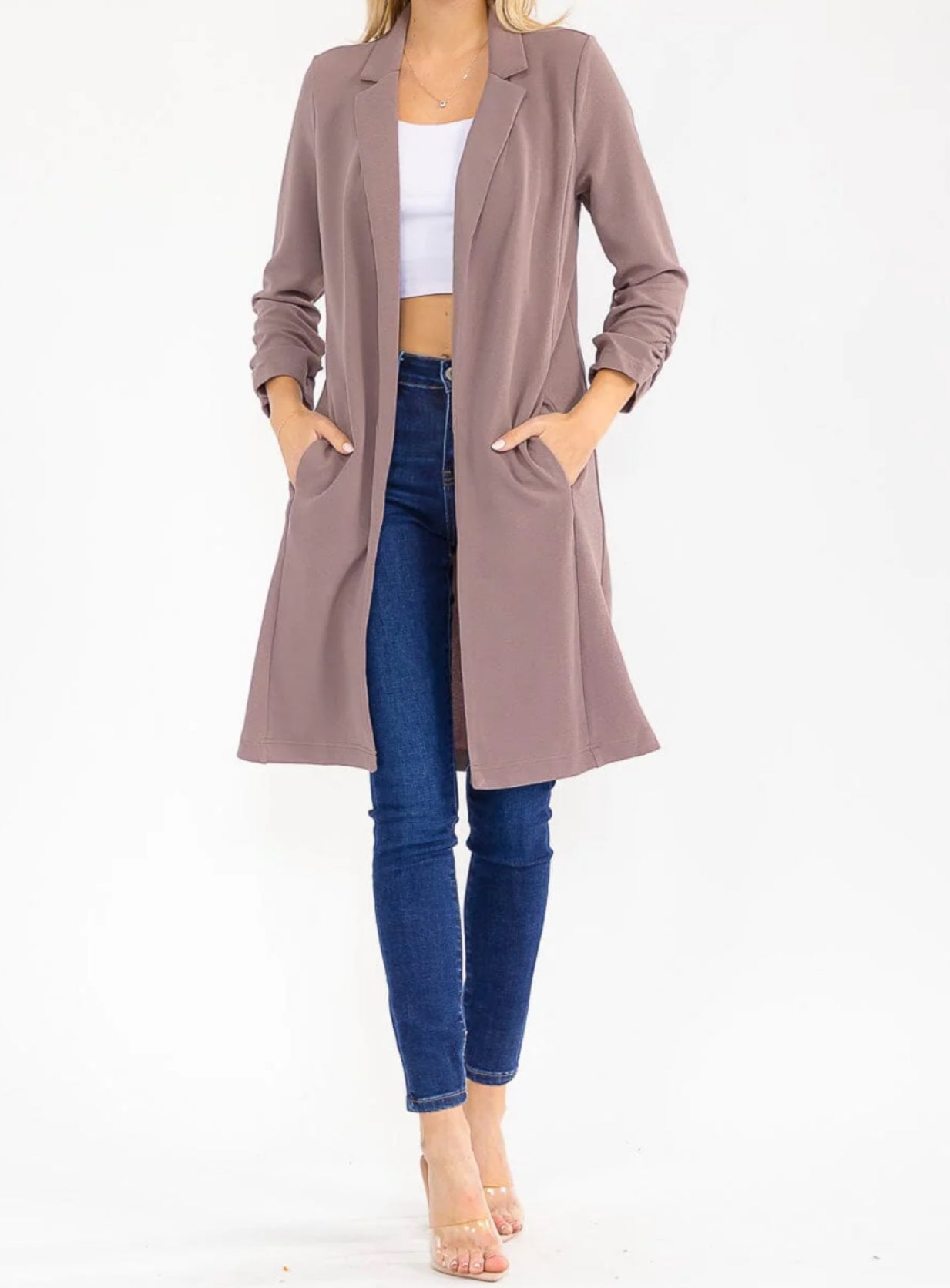 111425 Tiana 3/4 Sleeve Open-front Cardigan