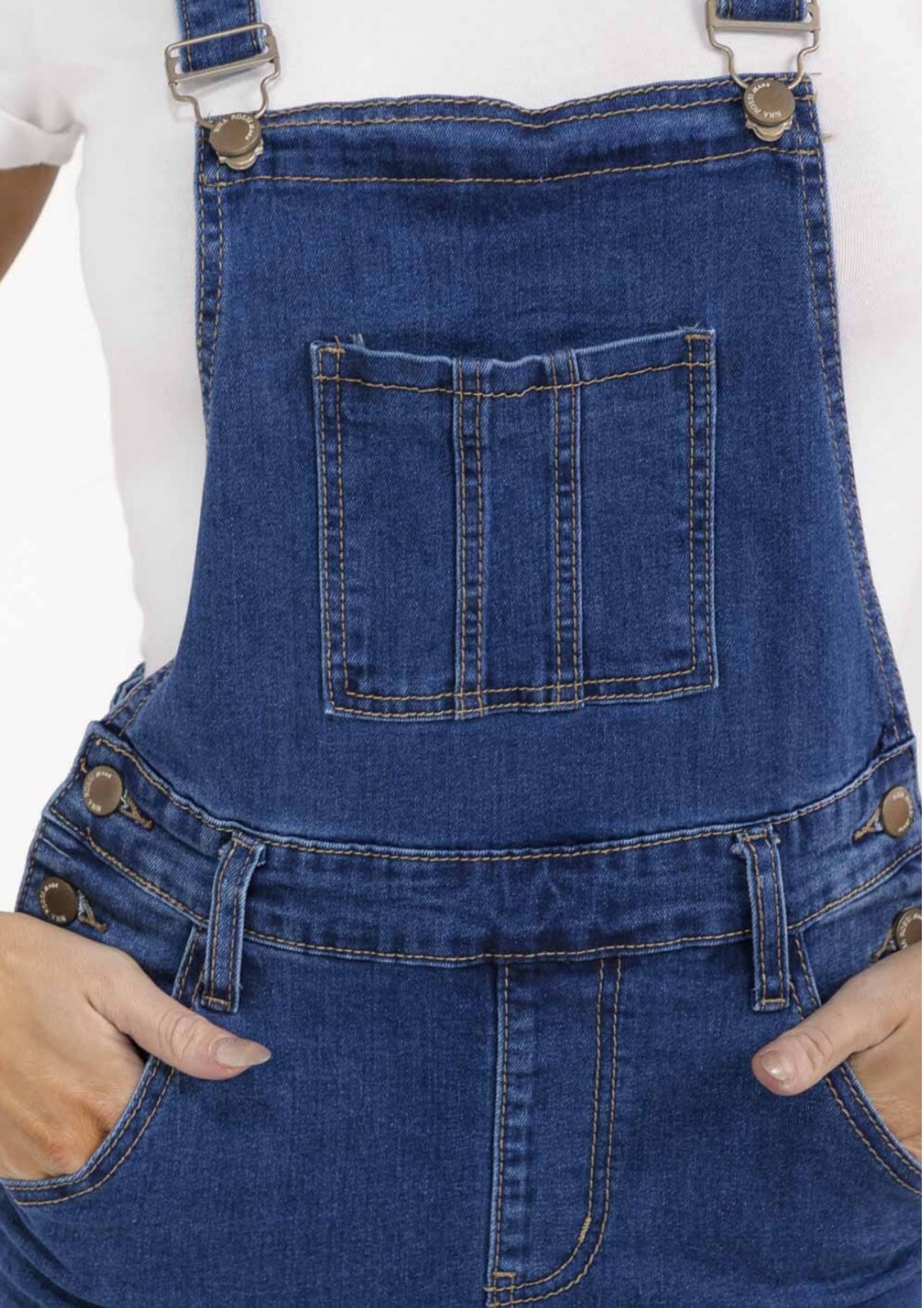 030526 REGINA STRETCH DENIM SKIRT OVERALL