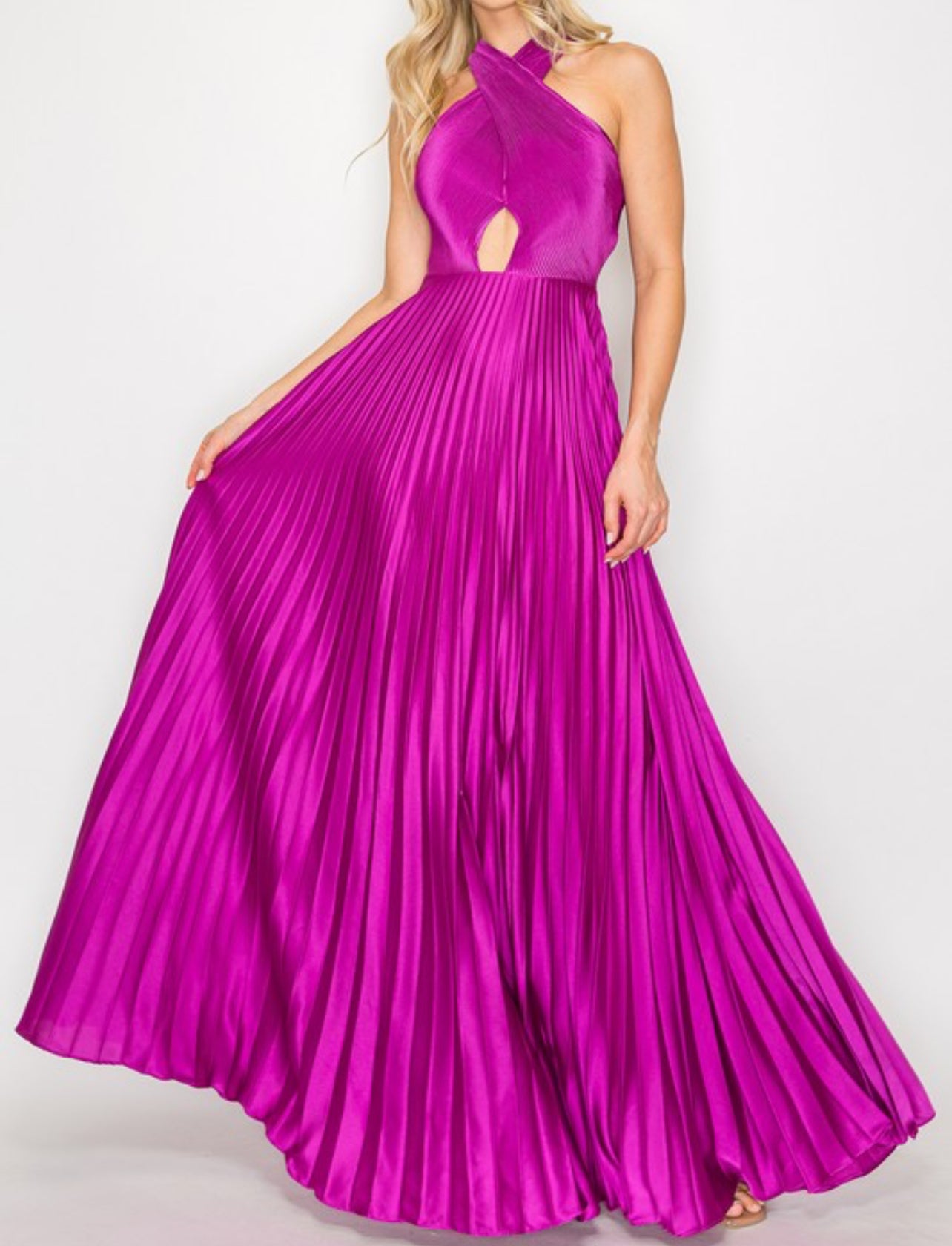 110824 - Teena Halter Open Back Gown