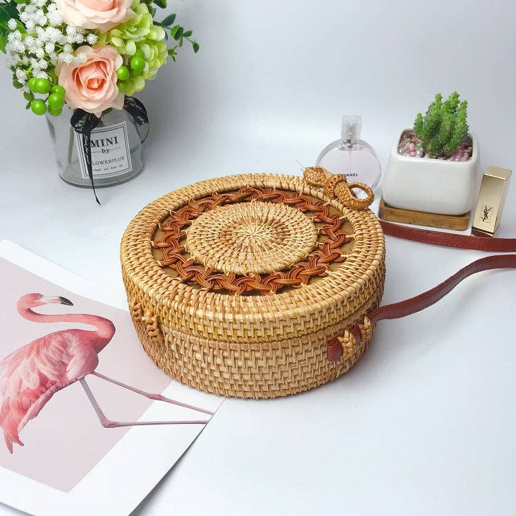 Women's Medium Straw Solid Color Bag