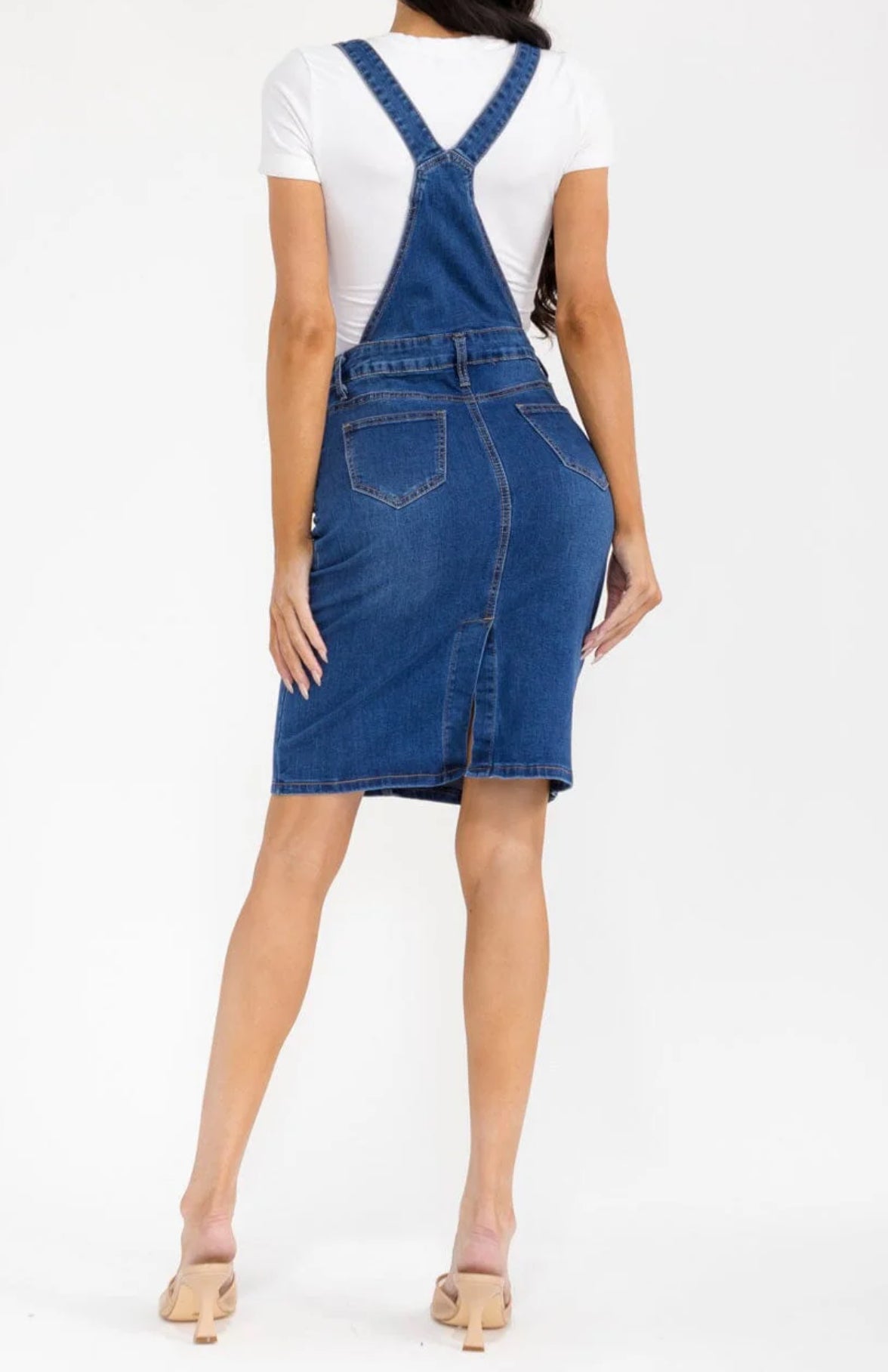 030526 REGINA STRETCH DENIM SKIRT OVERALL