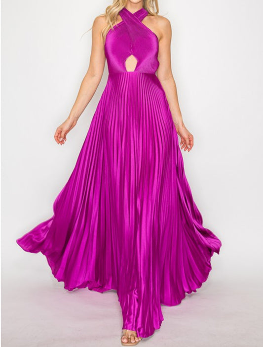 110824 - Teena Halter Open Back Gown