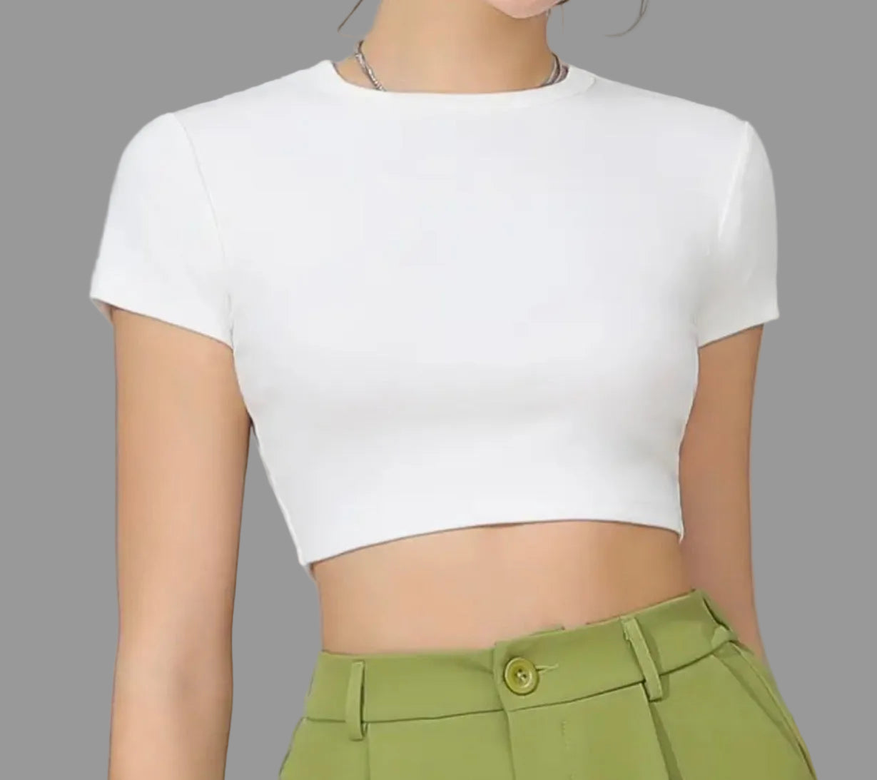 050626 - NICOLE ROUND CREW NECK SHORT SLEEVE CROP TOP