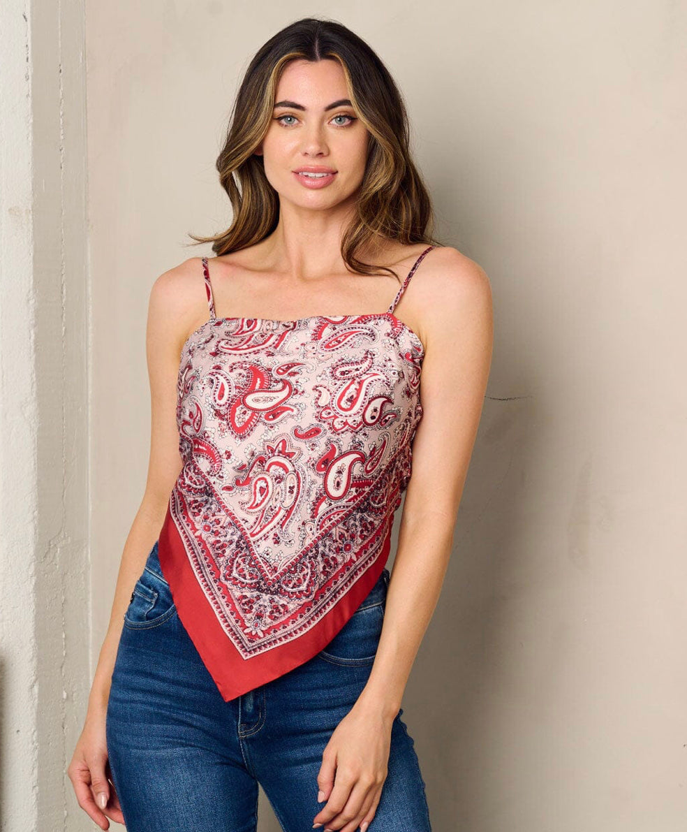 8163 - Katie Sleeveless Back Tie Bandana Style Top