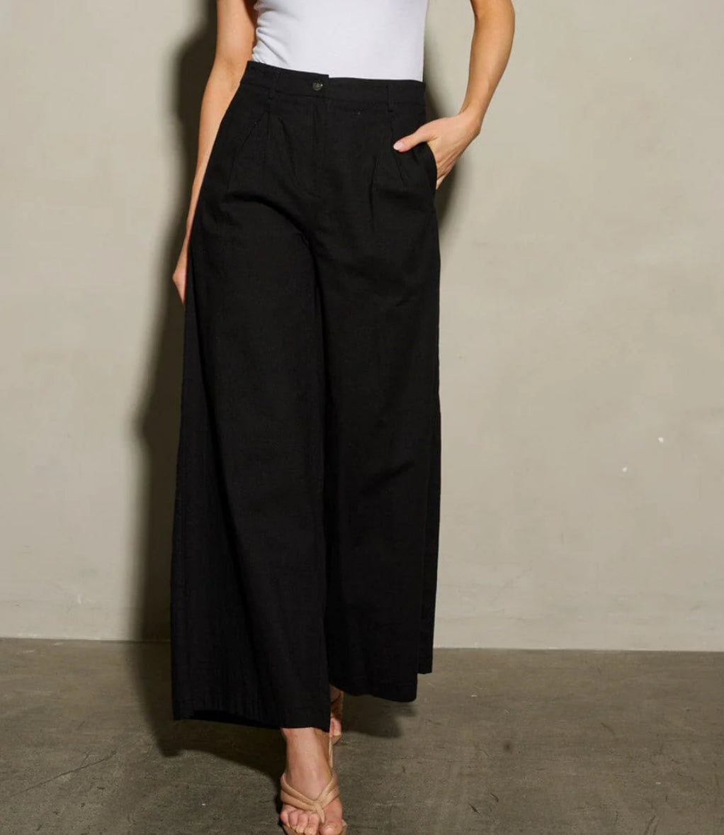 052524 - Nora Button Closure Wide Leg Pants