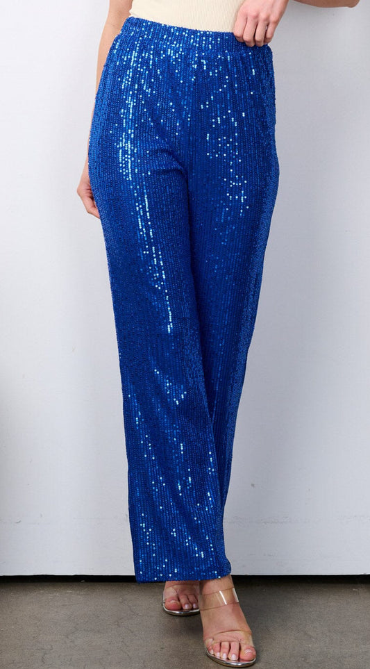 050624 - Jaime Sequins Elastic Waist Wide Leg Pants