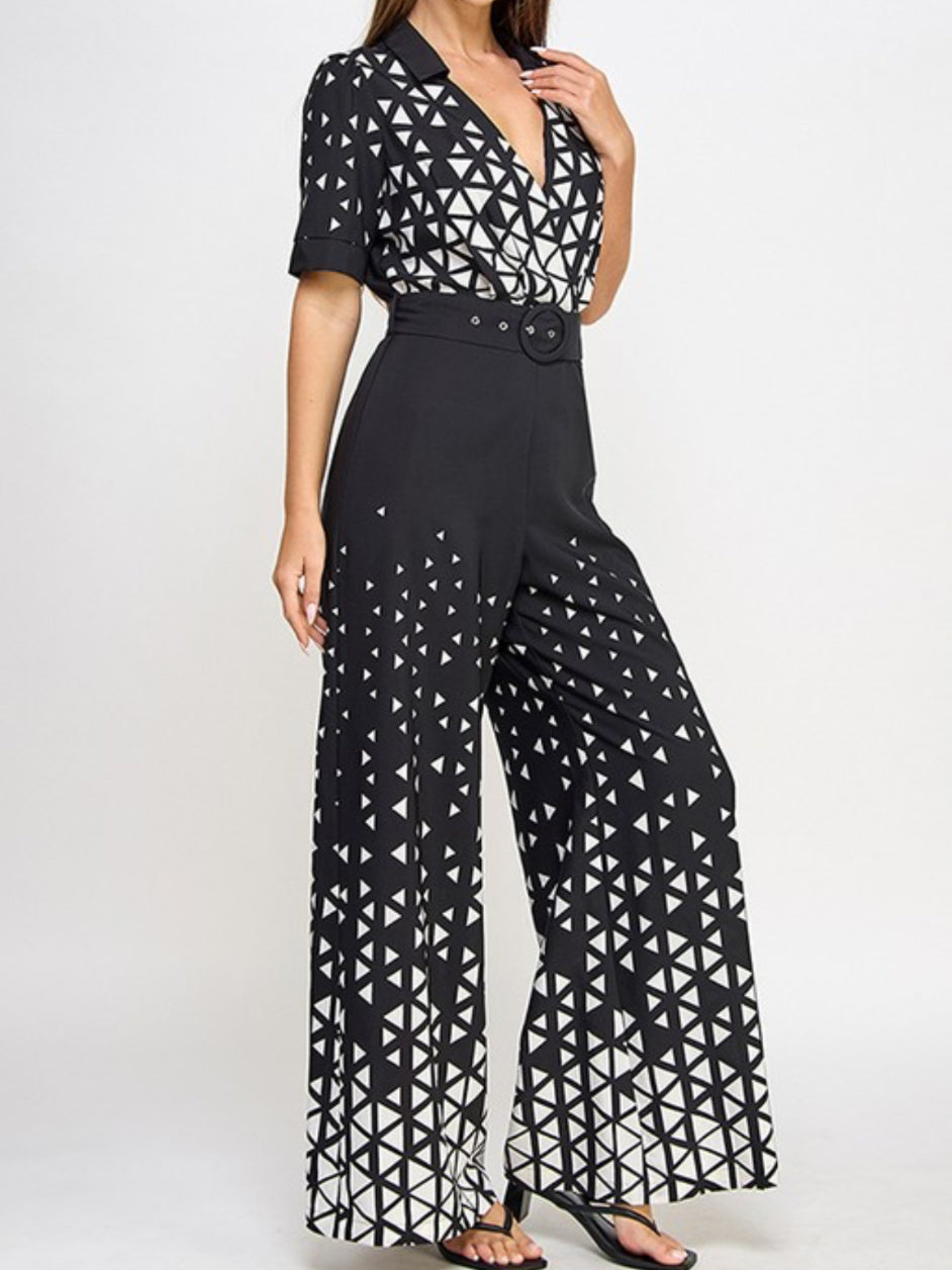 090524 - Shelby Border Printed Jumpsuit with Belt