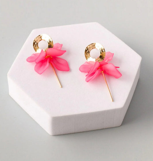 051724 - Alma Assorted Colors Flower Dangling Earrings