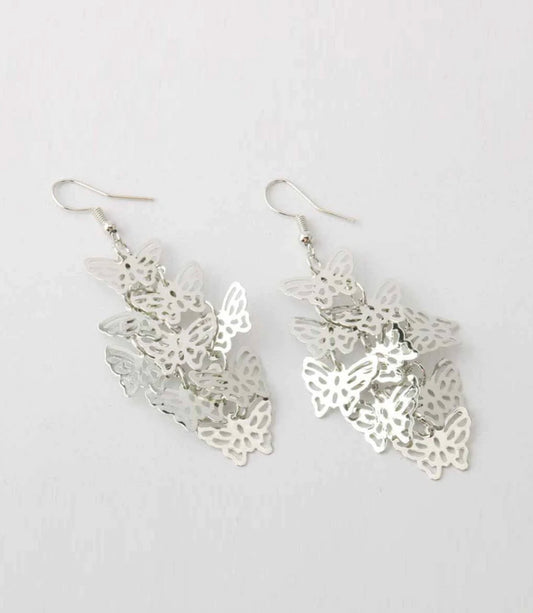 Gold or Silver Butterfly Dangling Earrings