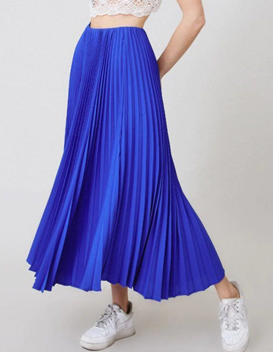 010224 - Cassandra Pleated Maxi Skirt