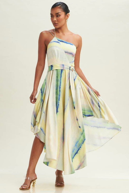 8133 One Shoulder Midi Dress