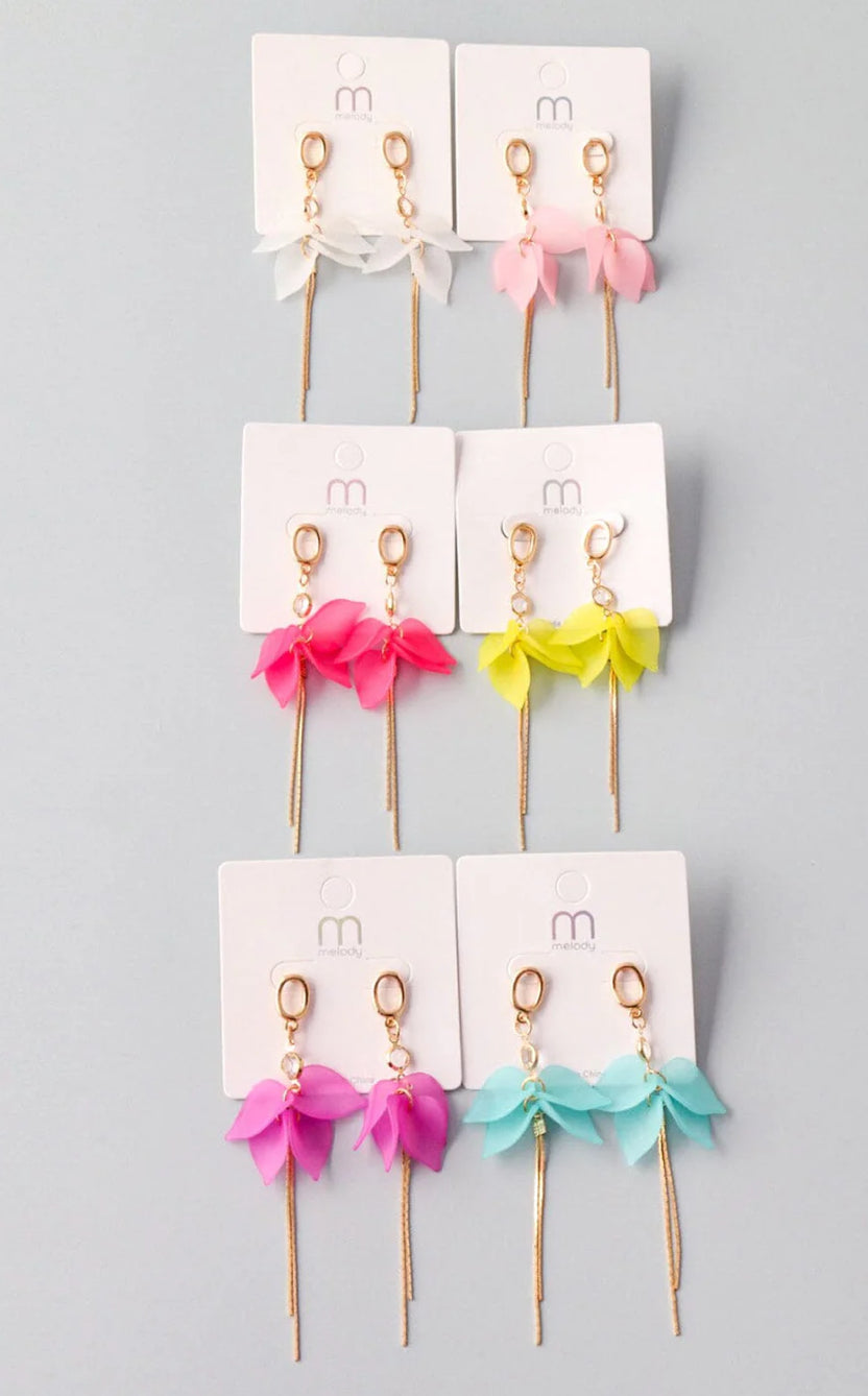 022124 - Charise Assorted Colors Flower Dangling Earrings