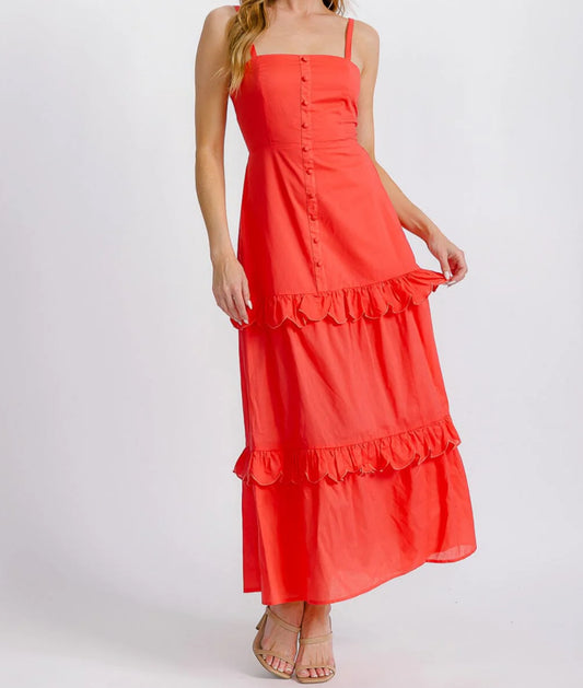 060225 Janille Open Back Tiered Ruffle Maxi Dress