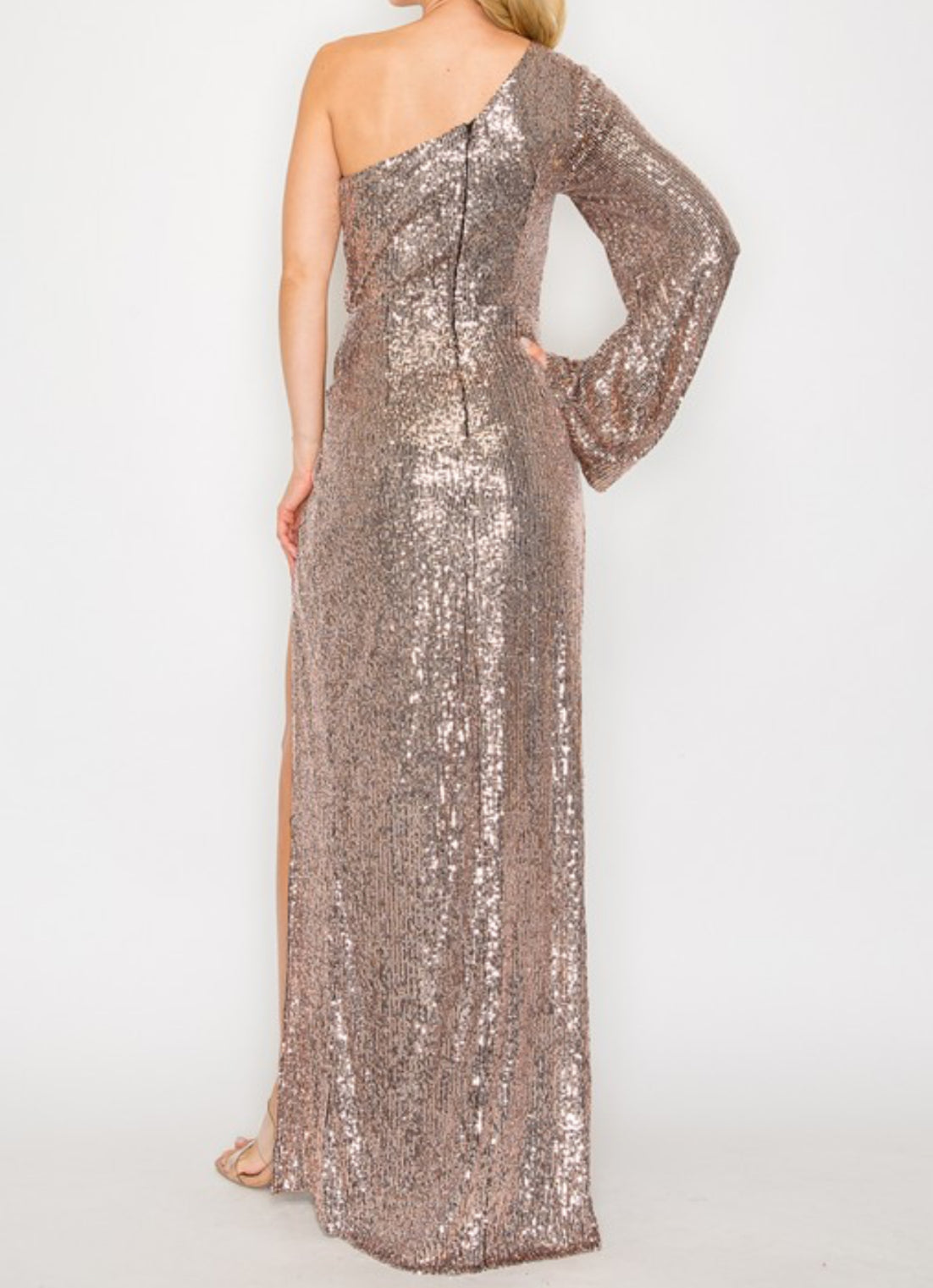 110924 - Shelby One-shoulder Sequin Gown