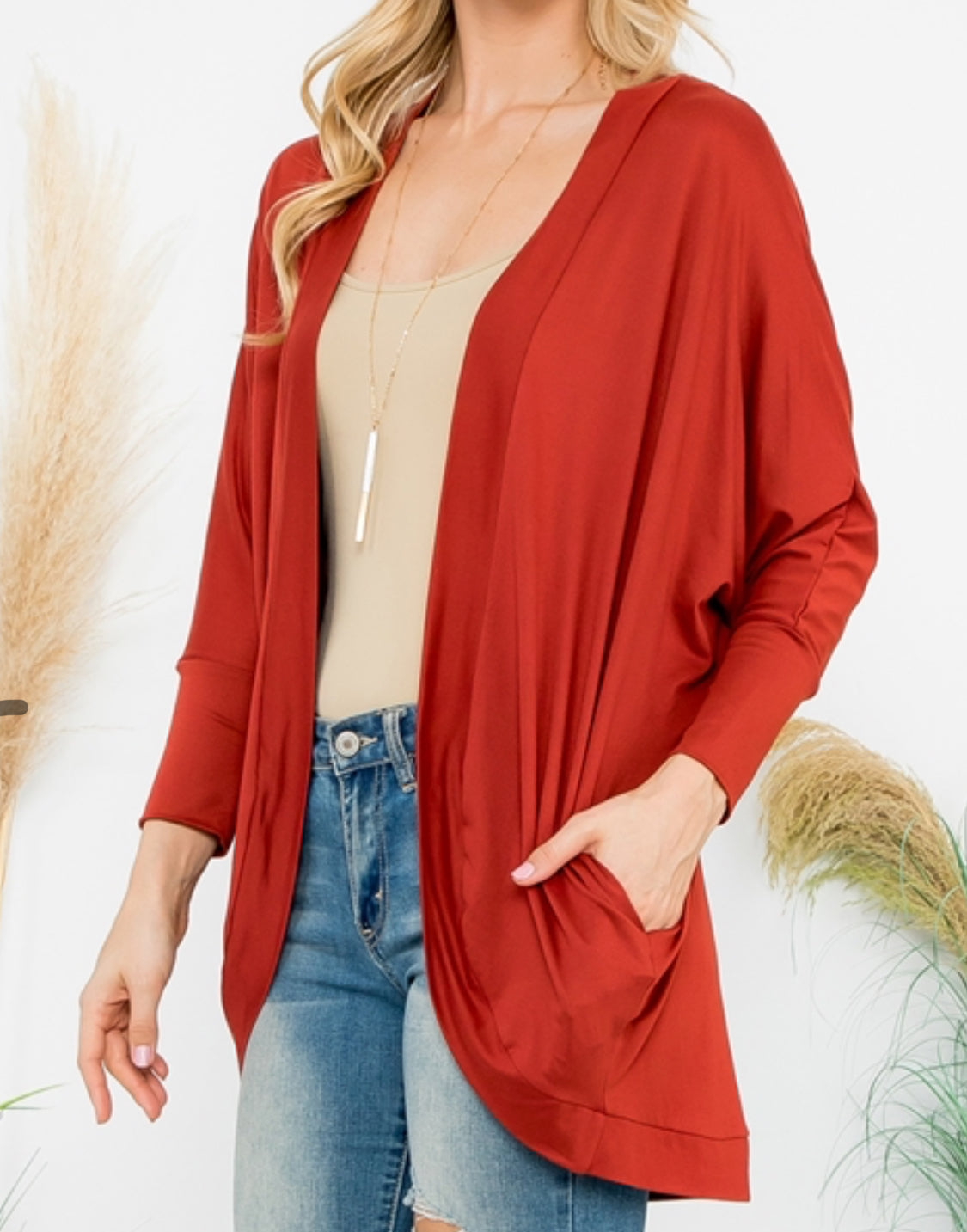 111424-Jenny Dolman Sleeve Open Cardigan