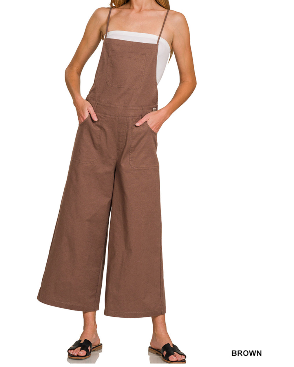 100225 - Lexi Woven Spaghetti Strap Jumpsuit