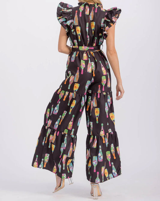 061325 - Chelsey Ruffle Sleeves Jumpsuit