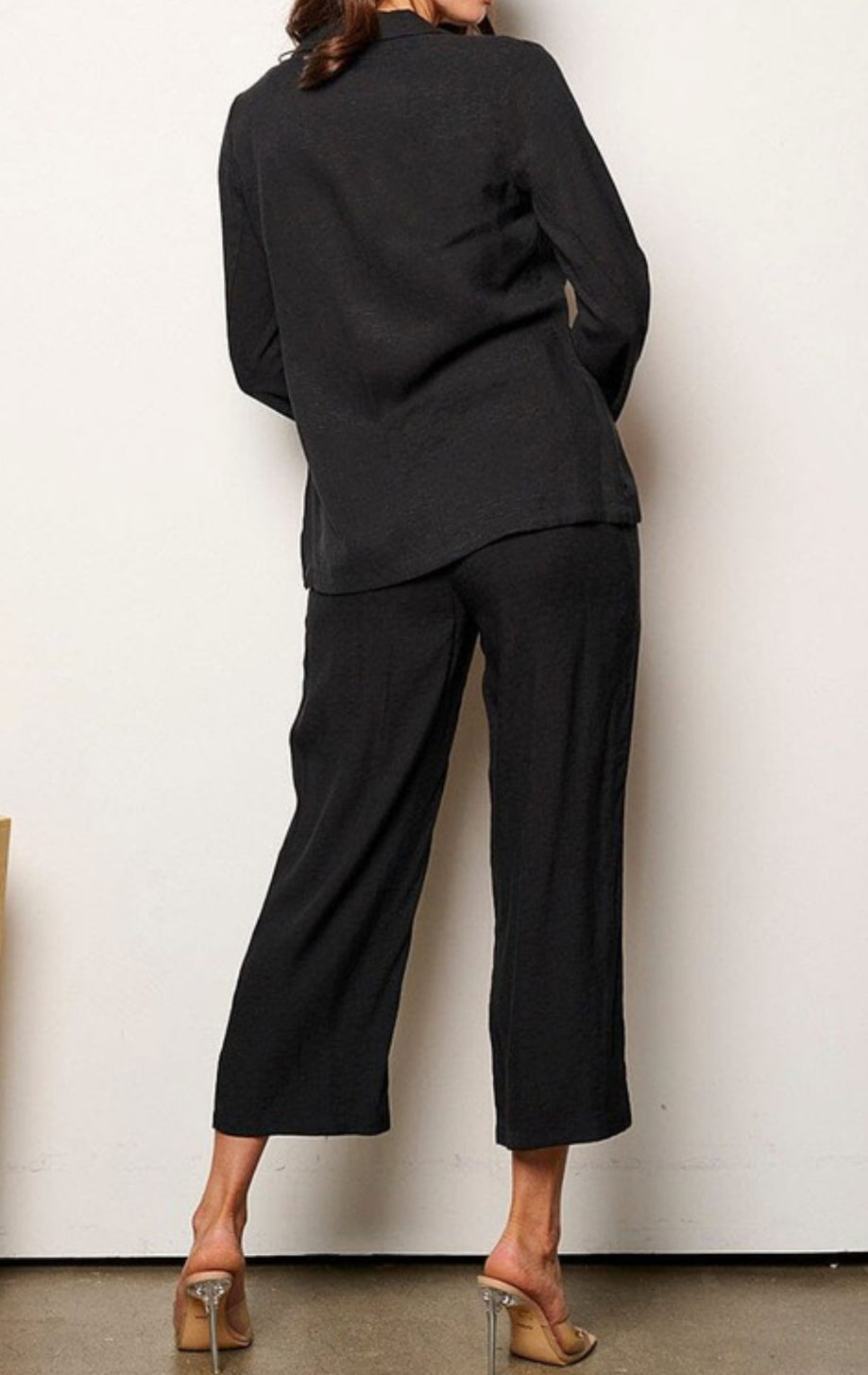 110524 - Jaylen Long Sleeve Blazer & Elastic Waist Pants Set