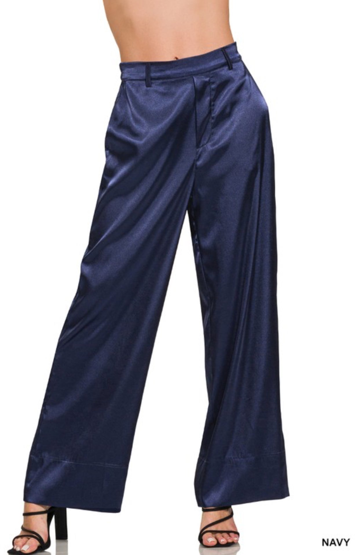 100725 - Tiana Wide Leg Satin Pants